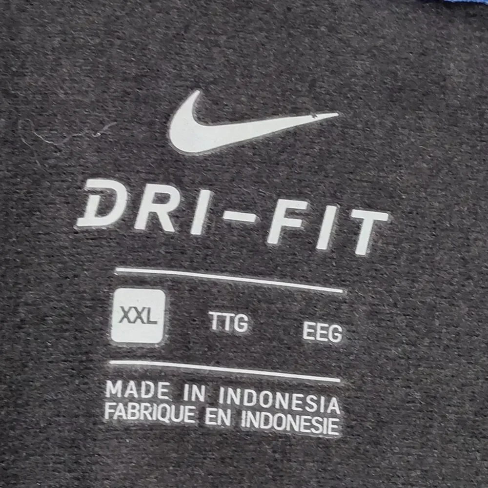 Nike Gray Collared Knit Half Zip Graphic Sweatshirt Men Size XXL